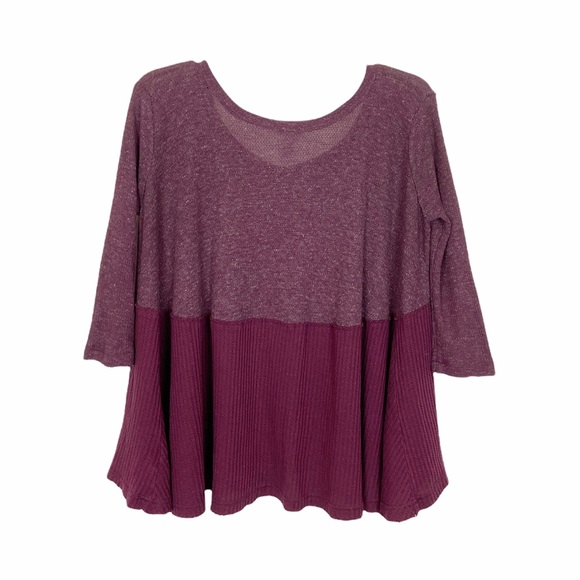 Free People Half & Half Thermal Waffle Knit Top XS - Picture 4 of 7